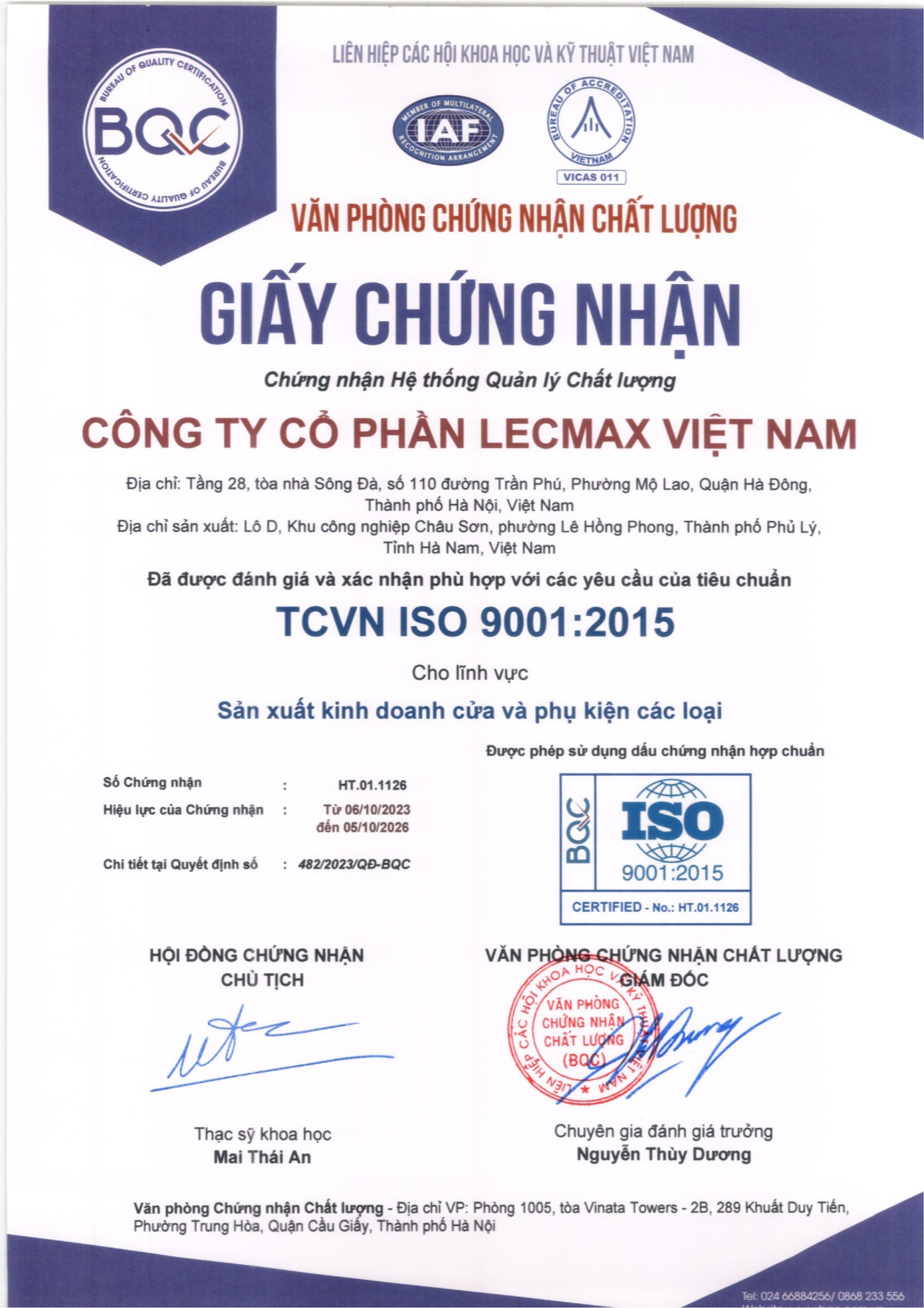 Chứng nhận kiểm định phương tiện PCCC tháng 2/2015