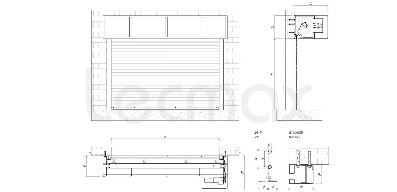 bản vẽ kỹ thuật cửa cuốn chống cháy