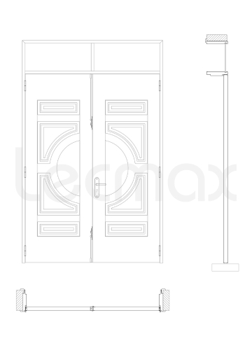 Cửa thép vân gỗ 2 cánh LM403